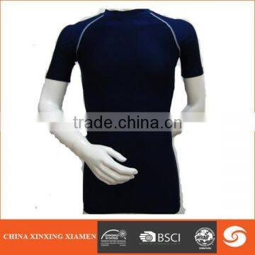 wholesale blue short sleeve compression top