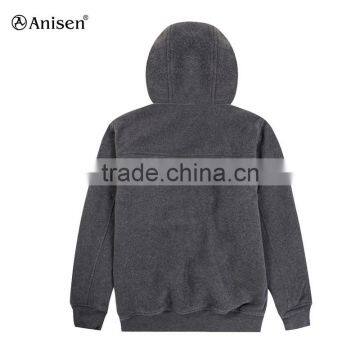 Wholesale Oem Service Men Grey Fleece Jacket Hoodies Winter Jacket photo-2