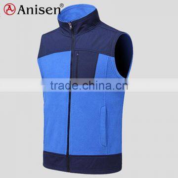 bulk wholesale windbreaker panel fleece polyester men vest