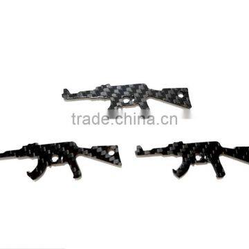 2017 New Product Carbon Fiber Machine Gun Charm Jewelry Pendant