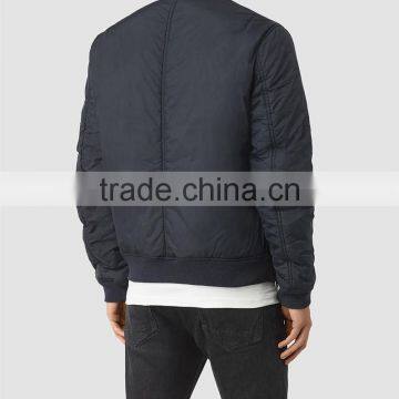 MGOO High Quality Covered Zip Up Bomber Jackets For Men Silver Zippers Long Sleeves Padded Winter Jackets photo-5