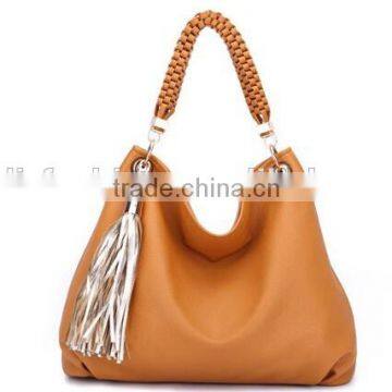 newest design ladies leather bags with tassel ends