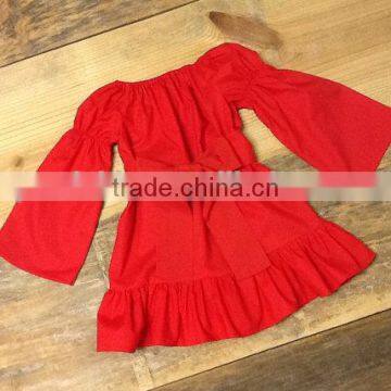 New Arrive! Kids Red Chevron Christmas Baby Girls Frill Dresses Frocks Design photo-4