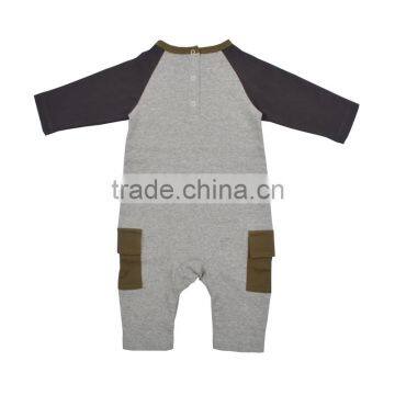 Cute Rugby Applique Boy's Romper Jumpsuits Organic Knit Baby Romper photo-2