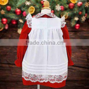 White Pinafore Classic Red Christmas Children Clothing Sets 3 Year Old Girl Dress photo-2