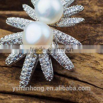 Natural Pearl Inlay Zircon Earrings Fashion photo-4