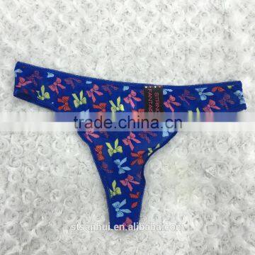 Ladies Chic Fancy Cute Print Sexy Thong Panty Wholesale From Shantou Factory photo-2