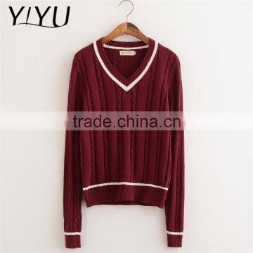 Popular Girl V-neck School Uniform Knit Pullover for High School Students photo-2