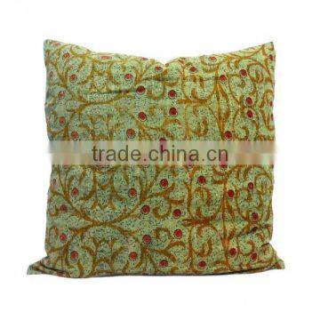 Vintage Kantha Cushion Covers Made by Hand Embroidered Vintage Sari Kantha Pre Washed photo-2