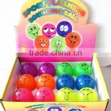 Face printing bounce ball TPR rubber bounce ball flashing skip ball