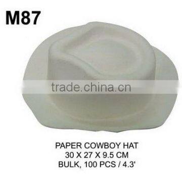 BLANK PAPER COWBOY HAT(M87) PAPER COWBOY HAT