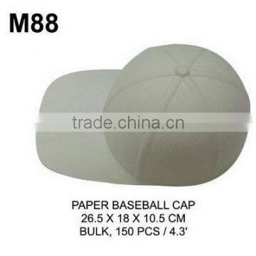 WHITE PAPER BASEBALL CAP(M88) PAPER BASEBALL CAP