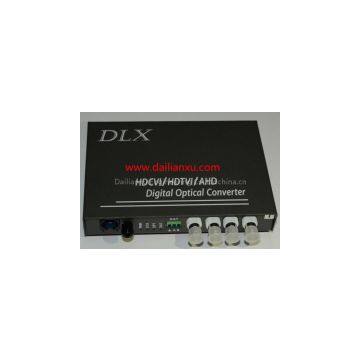 4channels HD-AHD Video/Audio/Data Fiber Optical Transmitter and Receiver