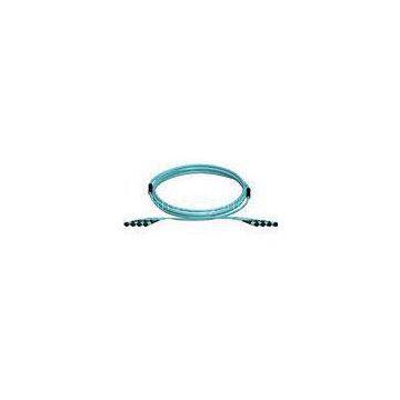 Blue Single mode 12 Fibers MPO MTP Optical Patch Cord SM , MM , OMS