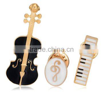 Elegant Women Violin Keyboards Composite Jewelry Rhinestone Alloy Series Drip Brooches