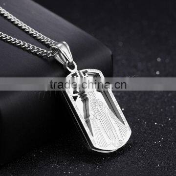 Top selling products 2017 stainless steel rectangle necklace men