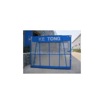 Blue Construction Hoist Parts Building Lifter Single Elevator Cage 2000kg Load Capacity