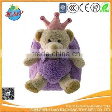 hot sales plush child school backpack bag &plush teddy bear