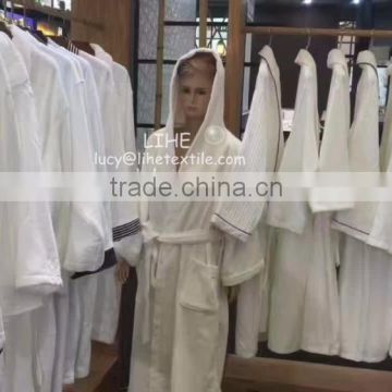 Cheap wholesale promotional best price cotton bath robe with embroidery logo for hotel and resort