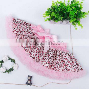 Factory Supply OEM design lace ruffle leopard pettiskirts for girls wholesale sale