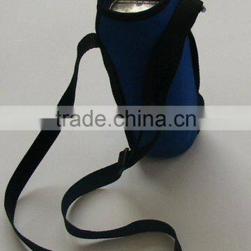 promotional neoprene bottle bag with long rope