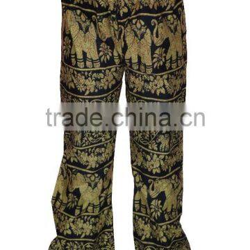 Indian Multi Color Elephant Flower Print Palazzo Pant For Hot Women