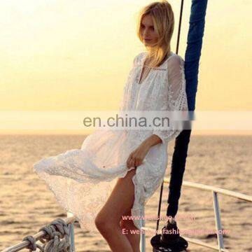 2016 Summer Pure Color Sexy Crochet Lace Dress