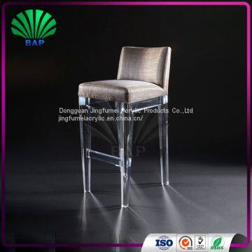 Luxury Step Bar Stool Acrylic Reading Chair Popular Bar Chair With Backrest