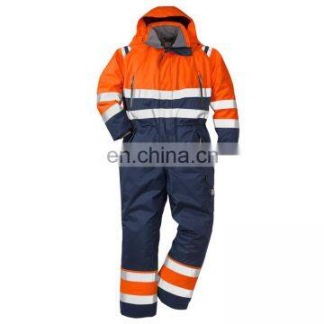 Hi Vis Waterproof Coverall With Cotton-padded Winter Work Clothing photo-6