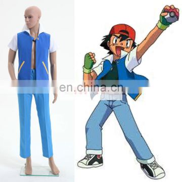 Fantasia Anime Lolita-High Quality Pocket Ash Ketchum Anime Cosplay Costume Cheap Costumes C0578