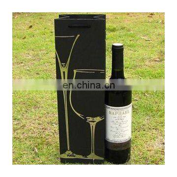 Black Card Paper Single Bottle Wine Bag