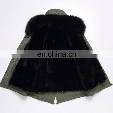 2016 Hot Sale Children Clothing Latest Korean Style Kids Coat With Raccoon Fur Hood and Rabbit Fur Lining photo-3