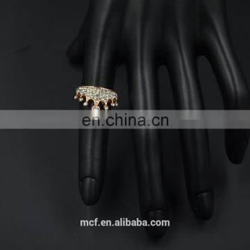 MCR-0047 fashion latest gold novel queen tiara finger ring