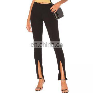 Design Latest Trouser Ladies Office Pants Front Slit Womens Fashion Trousers