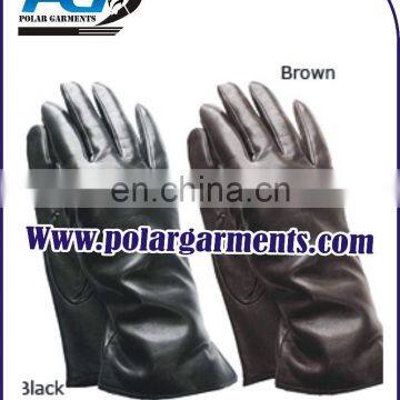 Men Long cuff Leather driving gloves in black and brown