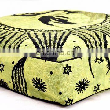 100% Cotton Cushion Cover Dog Bed Pillow Case Indian 2017 Handmade Sun Design Pet Bedding Square Ottoman Poufs Floor Pillow