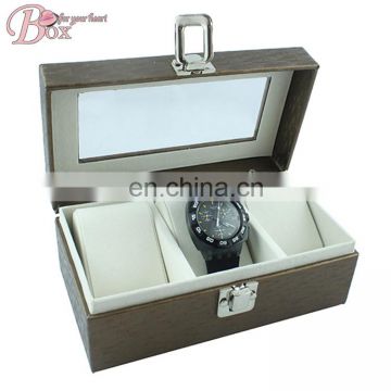 PU Leather Watch Box Pakcage with PVC Window