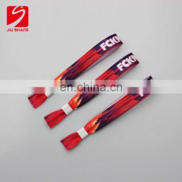 Logo Printed Festival Fabric custom woven wristbands