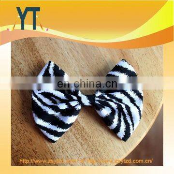 Black And White Zebra Style Medium Size Bowknot Hair Bow For Girl,Silk Bows