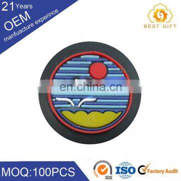 Round OEM Clothing Pvc Rubber Badge Label photo-3