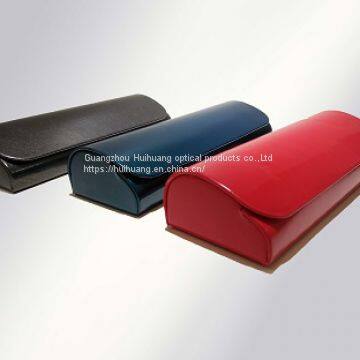 Semi-column, mirror flip cover PU leather manual glasses case