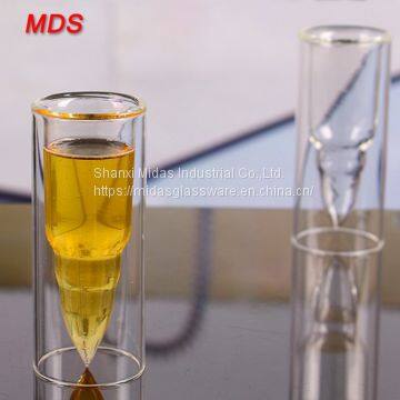 Transparent Glassware High Borosilicate Double Wall Bullet Shot Glass photo-5