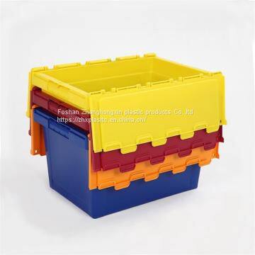 Heavy Duty Attached Lid Container Lidded Plastic Storage Box
