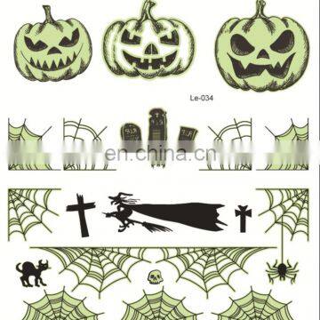 Rocooart Halloween Luminous Tattoo Ghost Taty For Kids Tattoo Witch Glowing in Dark Waterproof Temporary Tattoo Stickers