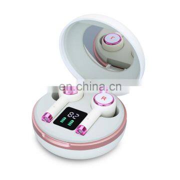 2021 New Girl Gifts bt 5.1 Auto Pair Touching Sport Wireless Mini Tws Earphones Earbuds Headphone With Mirror photo-2