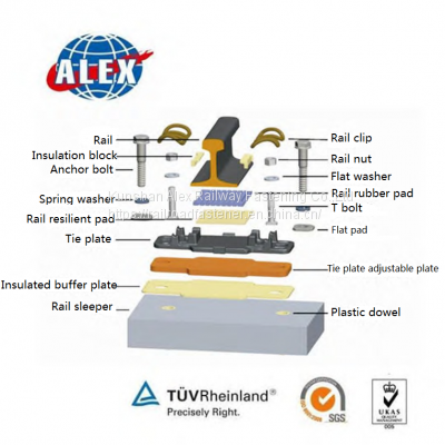 China Type WJ-7 Elastic Clip Rail Track Fastener System