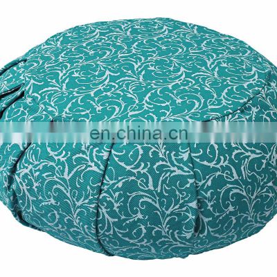 Floral design hot selling in multi-color pleated round yoga meditation cushion Indian manufacturer