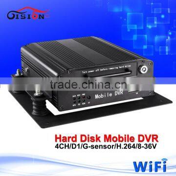 WIFI Mdvr 4CH BUS Hard Disk vehicle mobile dvr with Support PC and iPhone ,Android Phone Monitor