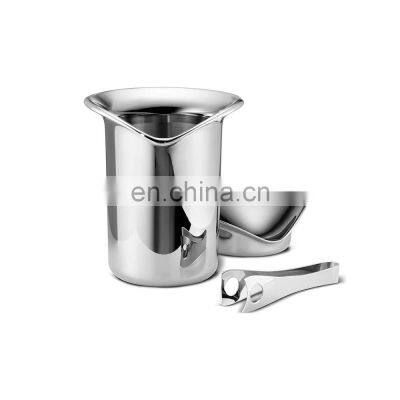 wholesale champagne elegant style large capacity beer copper luxury metal stainless steel ice bucket with lid