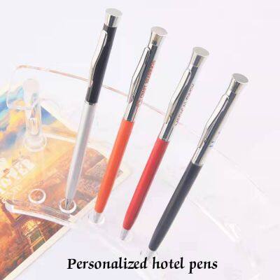 Custom Company Logo Promotional Personalized Hotel Pens Advertising Gift Metal Ballpoint Pen photo-4